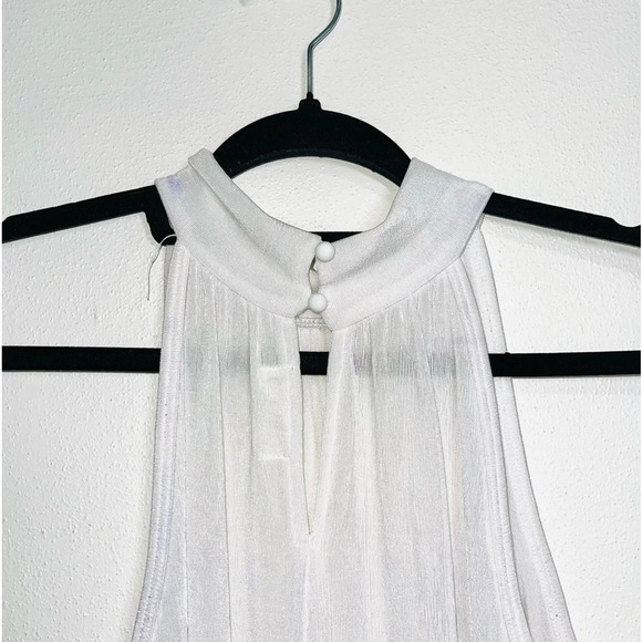 Maurices 24/7 White Halter Neck Crinkle Tank Top Medium Women’s - Picture 7 of 12